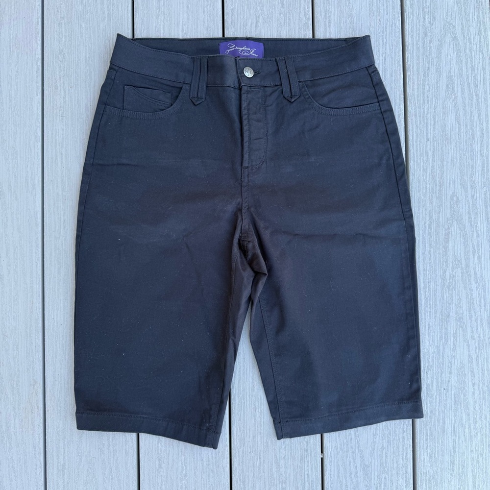 NYDJ Womens Black Shorts, Not Your Daughter’s Jeans, Size 10, cotton + spandex